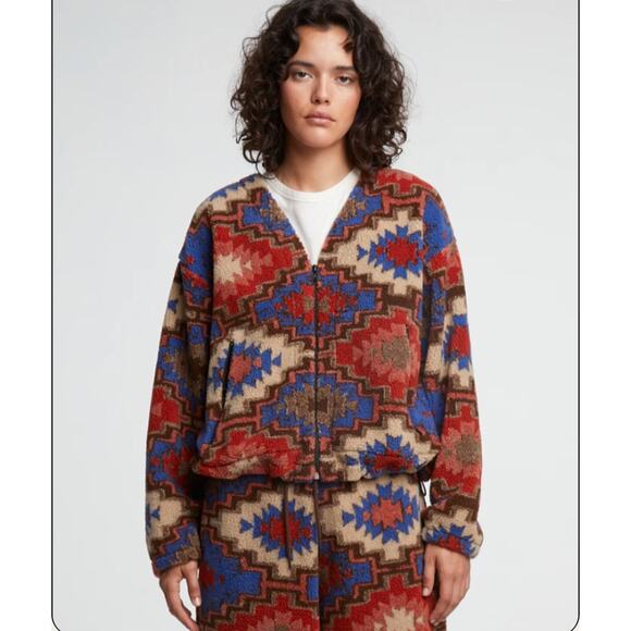 Girls of Dust Beach Jacket Teddy Fleece Ginseng Muticolor Size XS - Picture 1 of 8